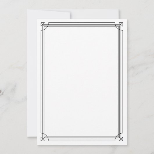 Modern Deco Elegant zwart-wit feestje Kaart (Achterkant)