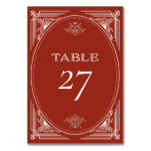 Modern Deco | Elegante Rode Trouwdag Kaart (Achterkant)