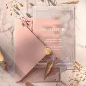 Modern Deco | Elegante witte lijst bruiloft Acryl Uitnodigingen
