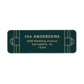 Modern Deco | Emerald Green en Champagne Gold Etiket (Voorkant)