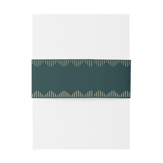 Modern Deco | Emerald Green en Champagne Wedding Uitnodigingen Wikkel (Achterkant Voorbeeld)