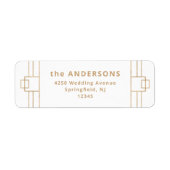 Modern Deco | Faux Gold en White Etiket (Voorkant)