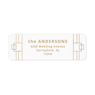 Modern Deco   Faux Gold en White Etiket