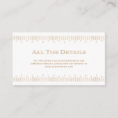 Modern Deco | Faux Gold en White Wedding Details Informatiekaartje (Voorkant)