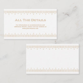 Modern Deco | Faux Gold en White Wedding Details Informatiekaartje