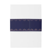 Modern Deco | Faux Roos Gold en marineblauw huweli Uitnodigingen Wikkel (Achterkant Voorbeeld)