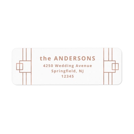 Modern Deco | Faux Roos Gold en White Etiket (Voorkant)