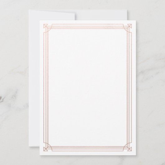 Modern Deco | Faux Roos Gold en witte baptisme Kaart (Achterkant)