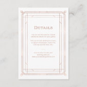 Modern Deco | Faux Roos Gold Wedding Guest — Gegev Informatiekaartje (Voorkant)