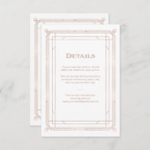 Modern Deco | Faux Roos Gold Wedding Guest — Gegev
