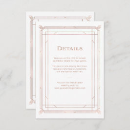 Modern Deco | Faux Roos Gold Wedding Guest — Gegev Informatiekaartje
