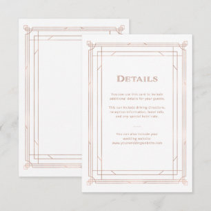 Modern Deco   Faux Roos Gold Wedding Guest — Gegev Informatiekaartje