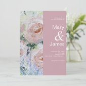 Modern deco Floral Wedding Dusty Roos | Weddenscha Kaart (Staand voorkant)