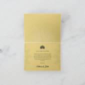 Modern Deco Gold Peacock 3 foto bruiloft gevouwen Bedankkaart (Binnen)