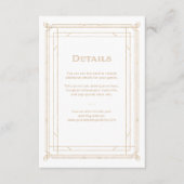 Modern Deco | Goud en witbruiloft — Gegevens Informatiekaartje (Voorkant)
