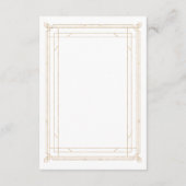 Modern Deco | Goud en witbruiloft — Gegevens Informatiekaartje (Achterkant)