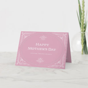 Modern Deco Happy Mothers Day Pink Kaart