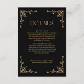 Modern Deco Ivory and Black Wedding Guest Details Informatiekaartje (Voorkant)