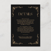 Modern Deco Ivory and Black Wedding Guest Details Informatiekaartje (Voorkant)