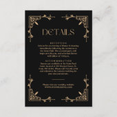 Modern Deco Ivory and Black Wedding Guest Details Informatiekaartje (Voorkant)