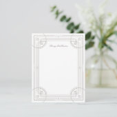 Modern Deco Lijst Stationery Note Kaart - Wit (Staand voorkant)