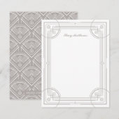 Modern Deco Lijst Stationery Note Kaart - Wit (Voorkant / Achterkant)