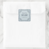 Modern Deco Lijst Wedding Closding Sticker - Blauw (Tas)