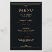 Modern Deco | Menu Elegant Black and Gold Wedding (Voorkant)