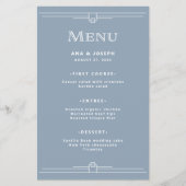 Modern Deco | Menu Elegant Dusty Blue Wedding (Voorkant)