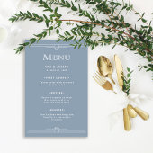 Modern Deco | Menu Elegant Dusty Blue Wedding
