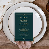 Modern Deco | Menu Elegant Emerald Green Wedding