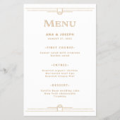 Modern Deco | Menu Elegant Gold en White Wedding (Voorkant)