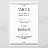 Modern Deco | Menu Zwart-witbruiloft (Voorkant)