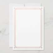 Modern Deco | Nep roosgoud en witte afstuderen Kaart (Achterkant)