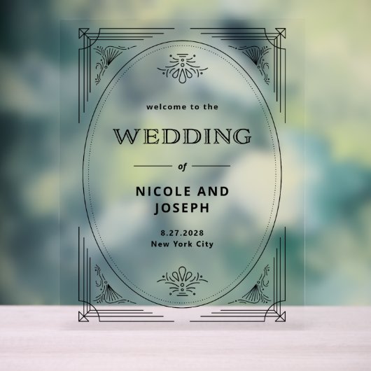 Modern Deco | Onthaal rond zwart-wit Acryl Bord (Neutraal)