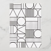 Modern Deco Roaring 20's Gatsby Birthday Party Folie Uitnodiging (Achterkant)