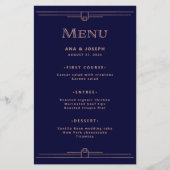 Modern Deco | Roos Gold in het menu Blauwe marinev (Voorkant)