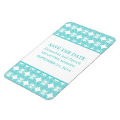 Modern Deco Save the Date Magnet, Aqua Magneet (Linkerzijde)