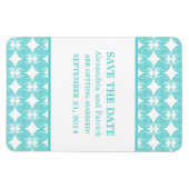 Modern Deco Save the Date Magnet, Aqua Magneet (Horizontaal)