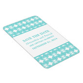 Modern Deco Save the Date Magnet, Aqua Magneet (Rechterzijde)