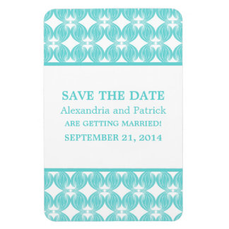 Modern Deco Save the Date Magnet, Aqua Magneet
