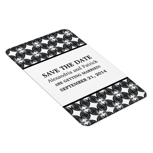 Modern Deco Save the Date Magnet, Black Magneet (Rechterzijde)