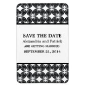 Modern Deco Save the Date Magnet, Black Magneet (Verticaal)