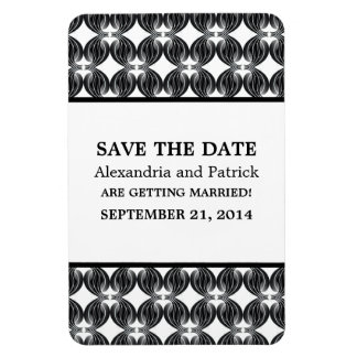 Modern Deco Save the Date Magnet, Black Magneet