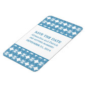 Modern Deco Save the Date Magnet, Blue Magneet (Linkerzijde)