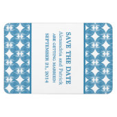 Modern Deco Save the Date Magnet, Blue Magneet (Horizontaal)