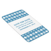 Modern Deco Save the Date Magnet, Blue Magneet (Rechterzijde)