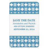 Modern Deco Save the Date Magnet, Blue Magneet (Verticaal)