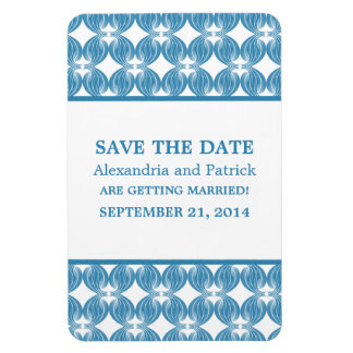 Modern Deco Save the Date Magnet, Blue Magneet