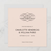 Modern Deco sparen de Datum Save The Date (Voorkant / Achterkant)